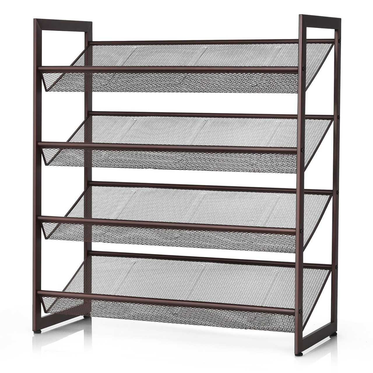 Costway 2-Tier\3-Tier\4-Tier Shoe Rack Adjustable to Flat or Slant Shoe Organizer Holder Stand